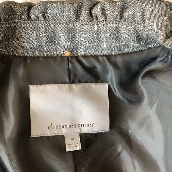 CLASSIQUES ENTIER size 12 grey tweed wool jacket in excellent condition - Picture 4 of 12